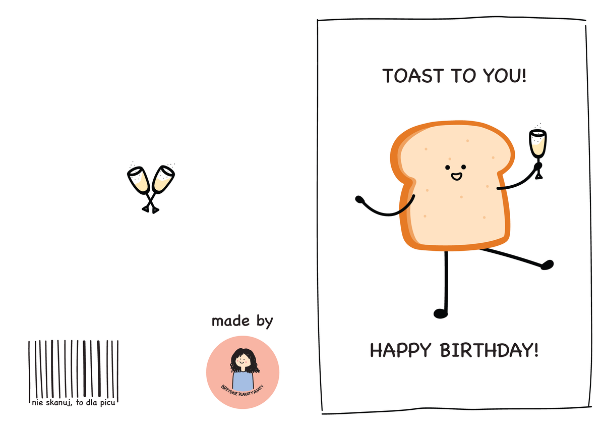 Kartka urodzinowa - TOAST TO YOU! HAPPY BIRTHDAY!