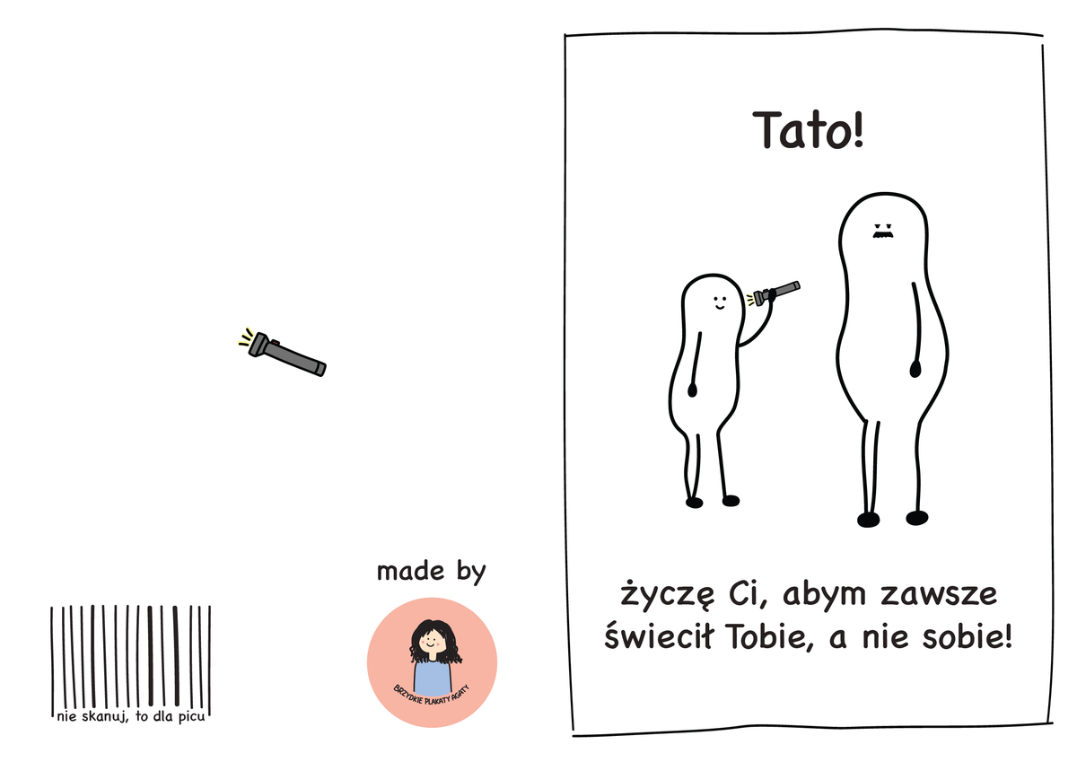 Kartka dla Taty - Tato, życzę Ci, abym zawsze świecił Tobie, a nie sobie
