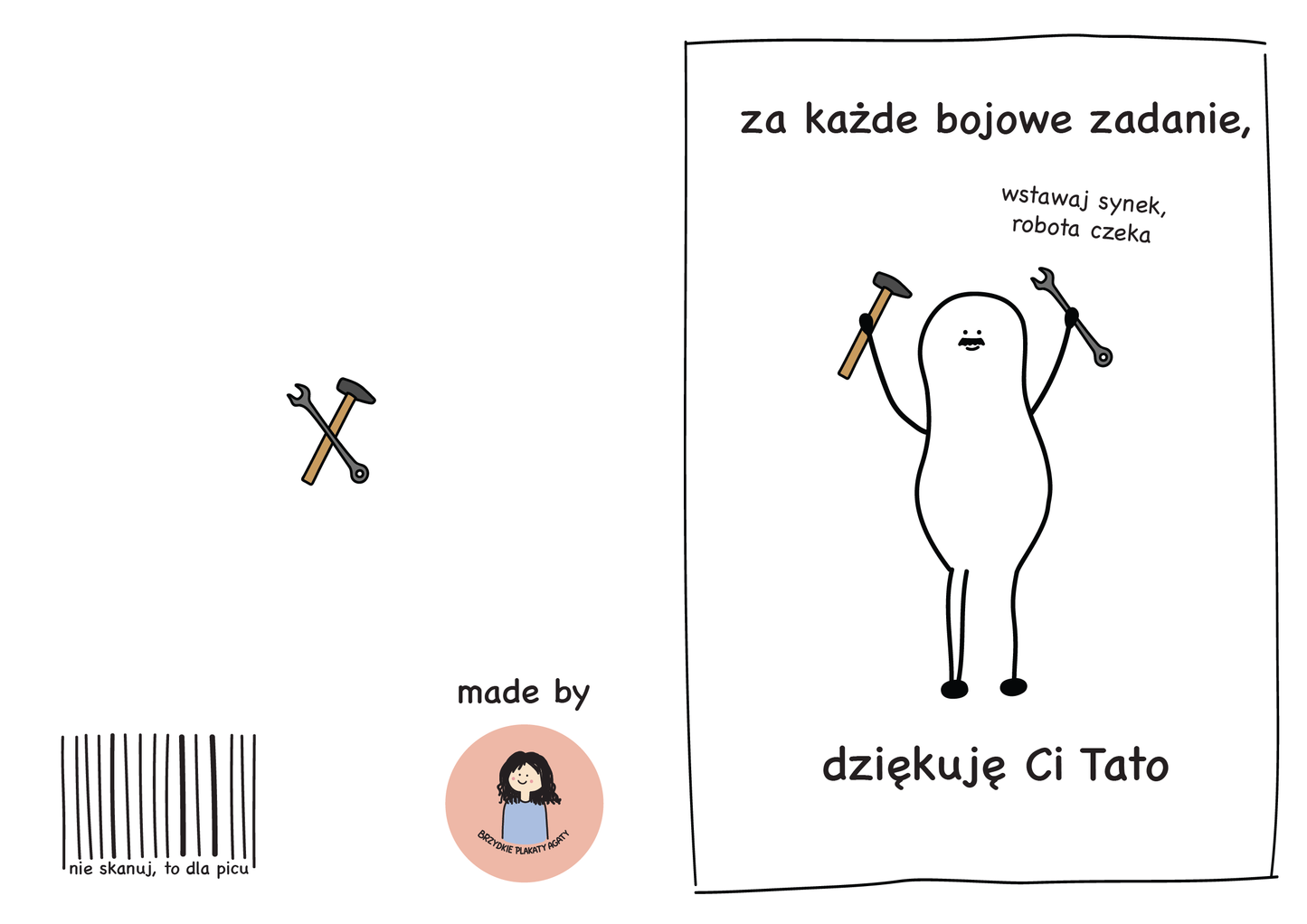 Kartka dla Taty - Za każde bojowe zadanie, dziękuję Ci Tato
