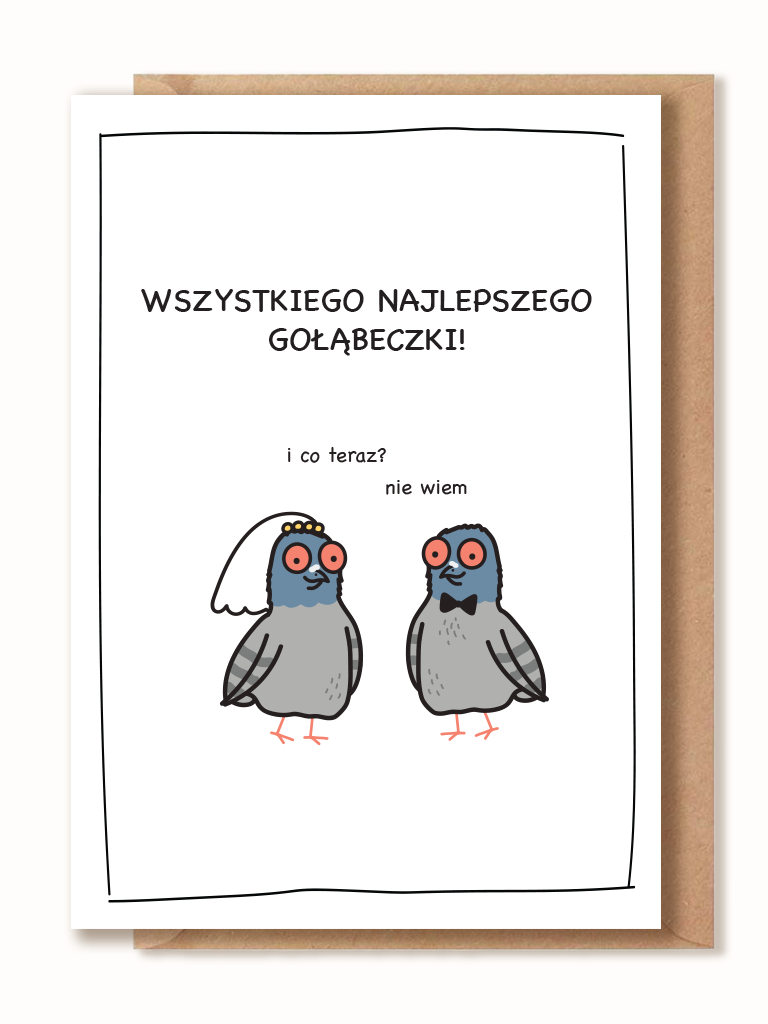 Kartka z okazji ślubu - WSZYSTKIEGO NAJLEPSZEGO GOŁĄBECZKI!