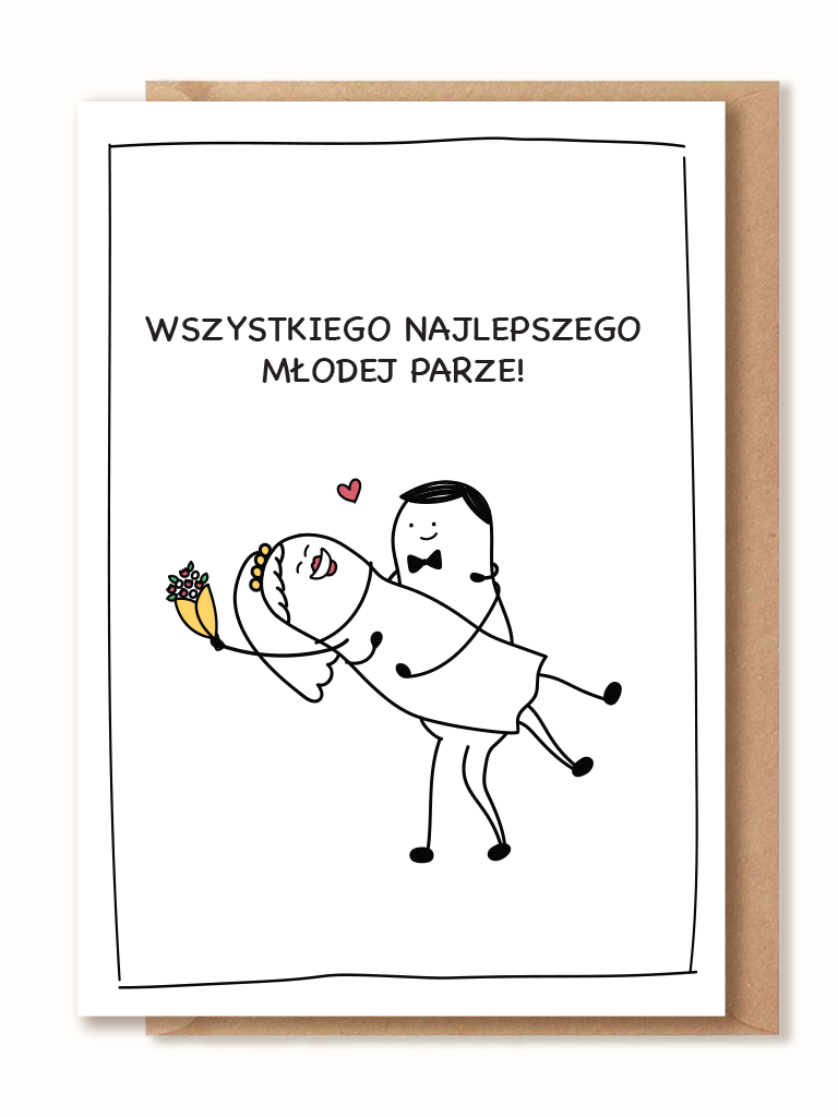 Kartka z okazji ślubu - WSZYSTKIEGO NAJLEPSZEGO MŁODEJ PARZE!