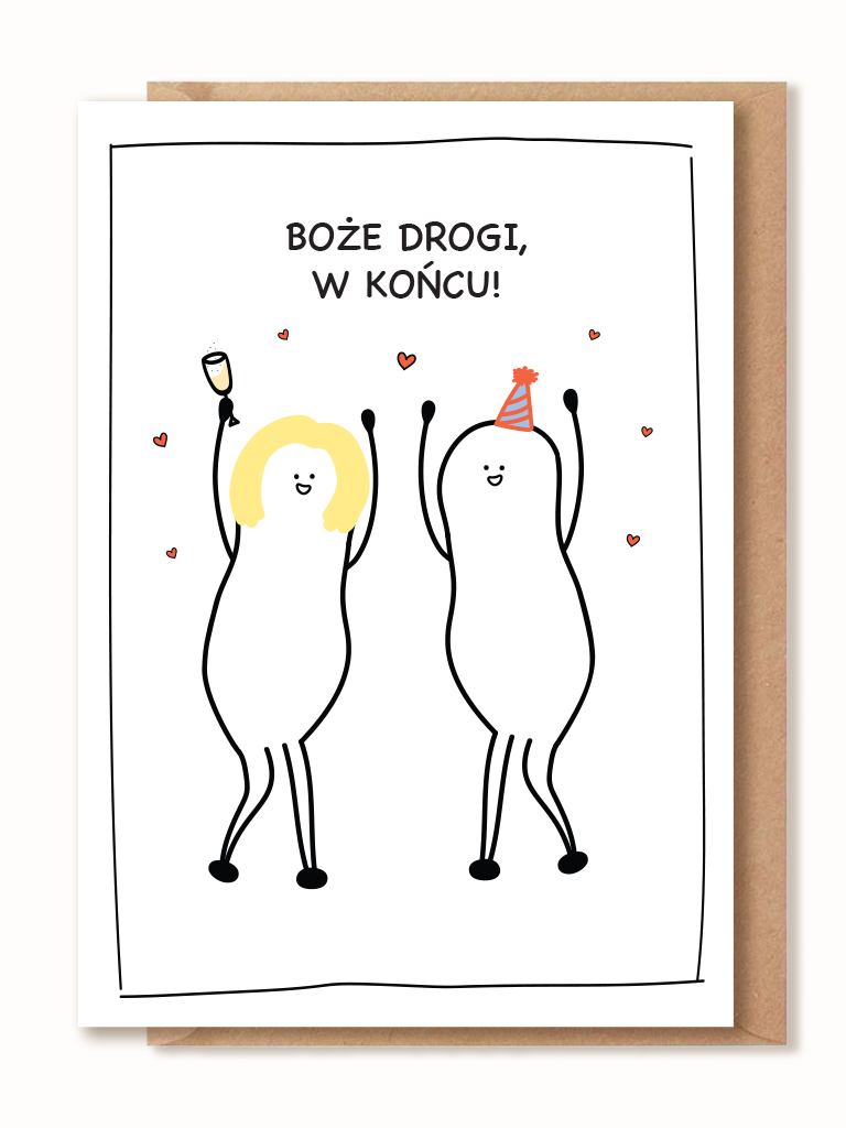 Kartka z okazji ślubu - BOŻE DROGI, W KOŃCU!