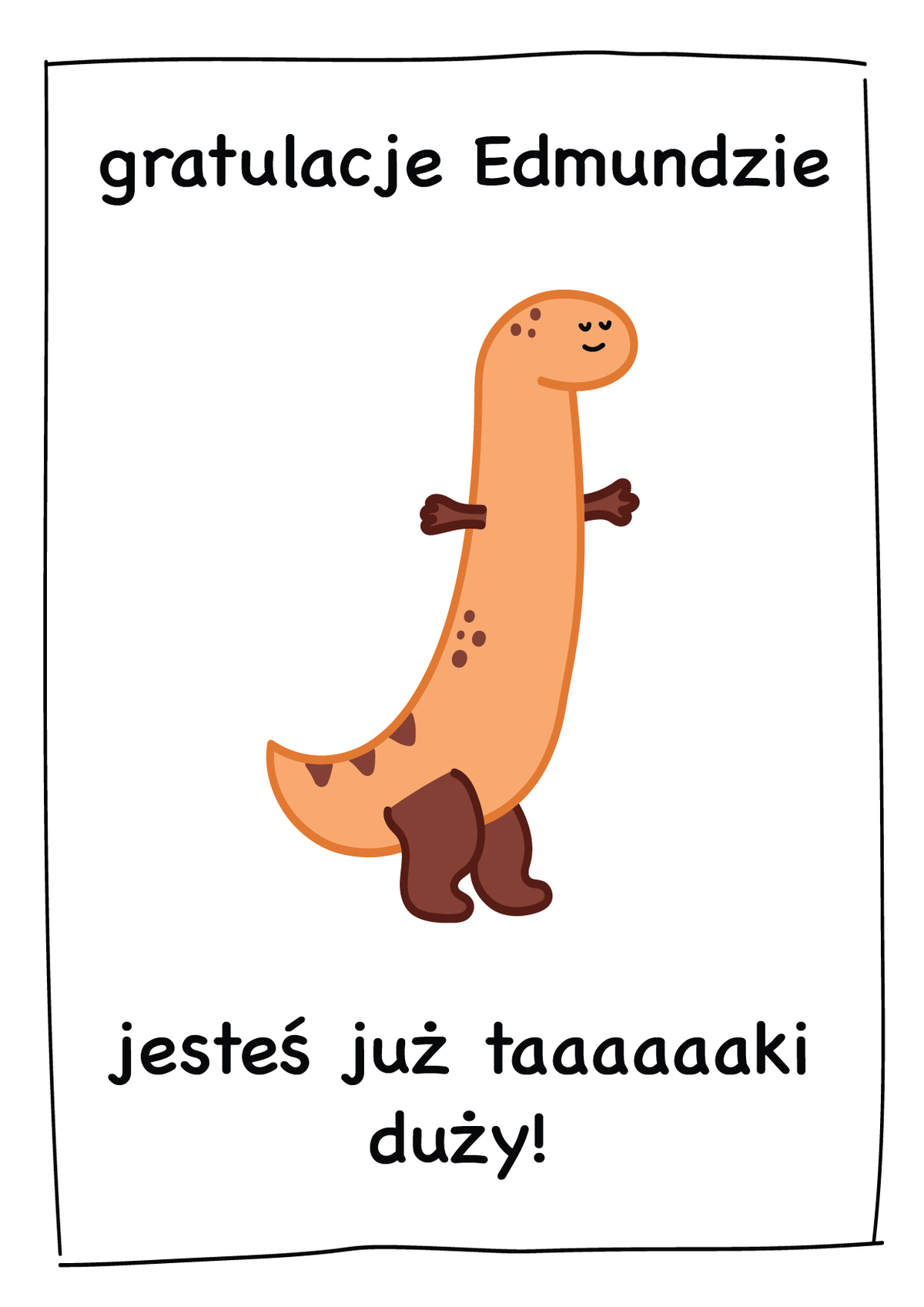 Kartka urodzinowa - gratulacje! jesteś już taaaaaaki duży!