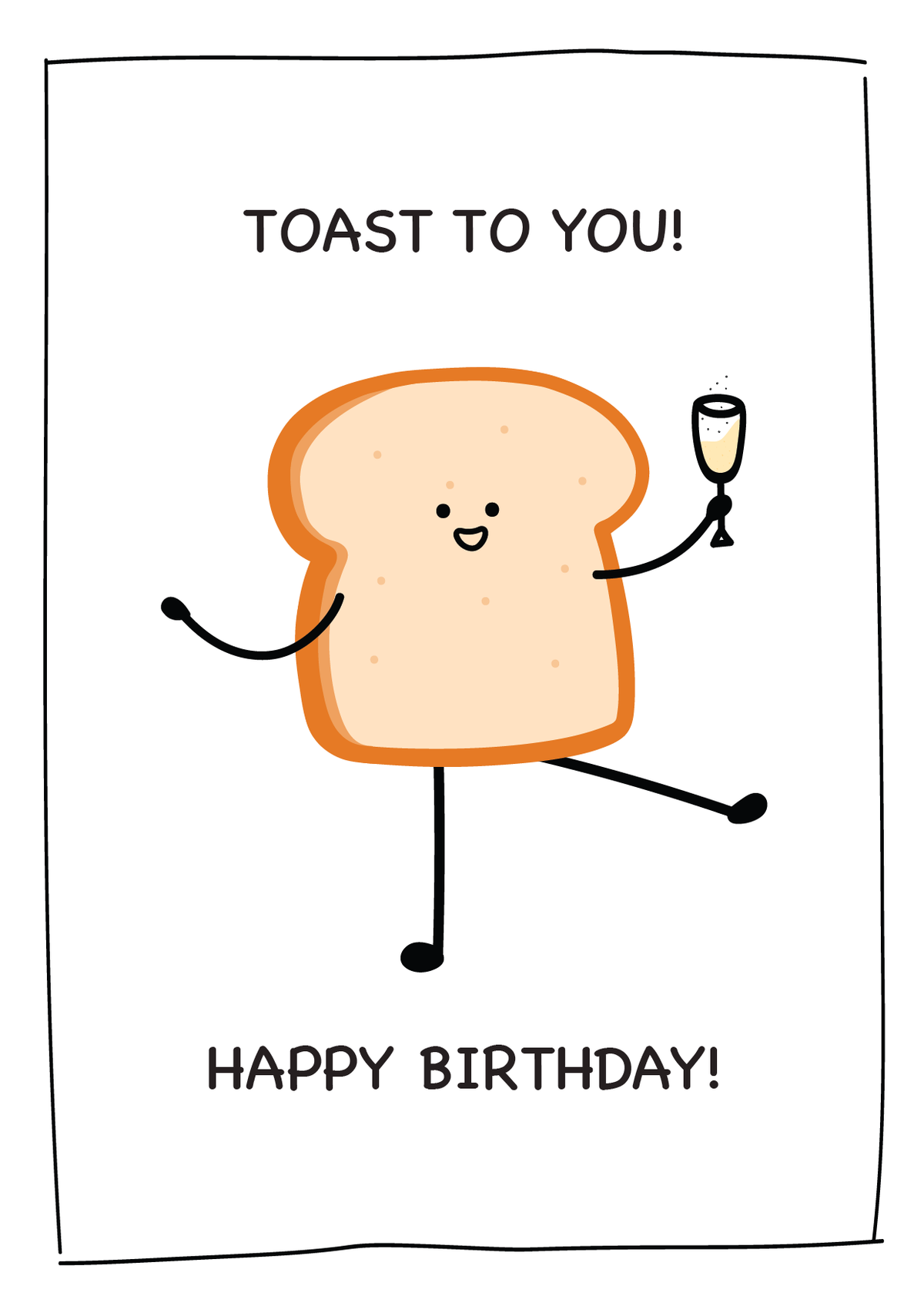 Kartka urodzinowa - TOAST TO YOU! HAPPY BIRTHDAY!