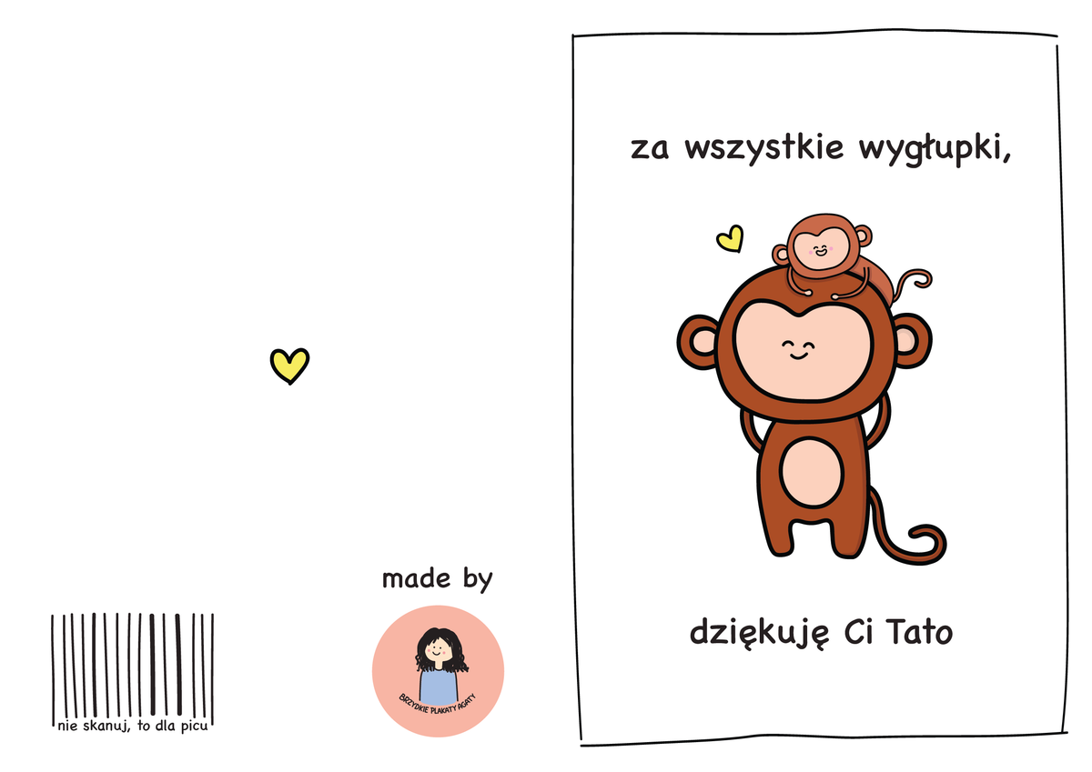 Kartka dla Taty - Za wszystkie wygłupki, dziękuję Ci Tato