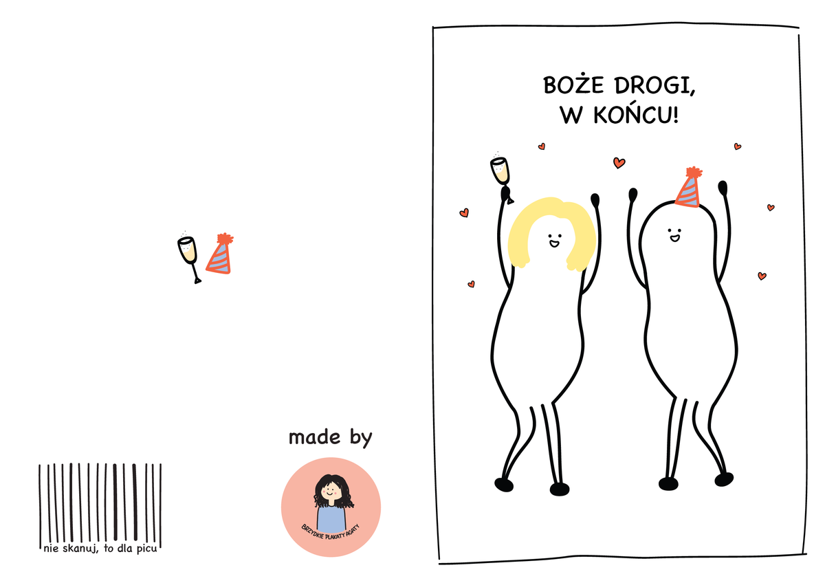 Kartka z okazji ślubu - BOŻE DROGI, W KOŃCU!