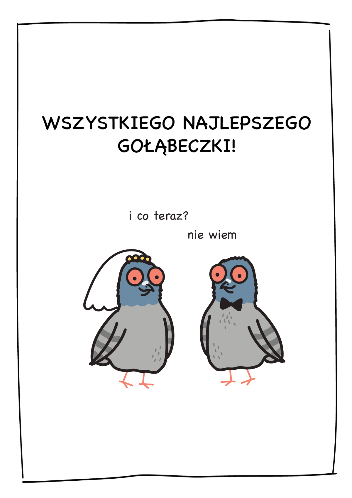 Kartka z okazji ślubu - WSZYSTKIEGO NAJLEPSZEGO GOŁĄBECZKI!
