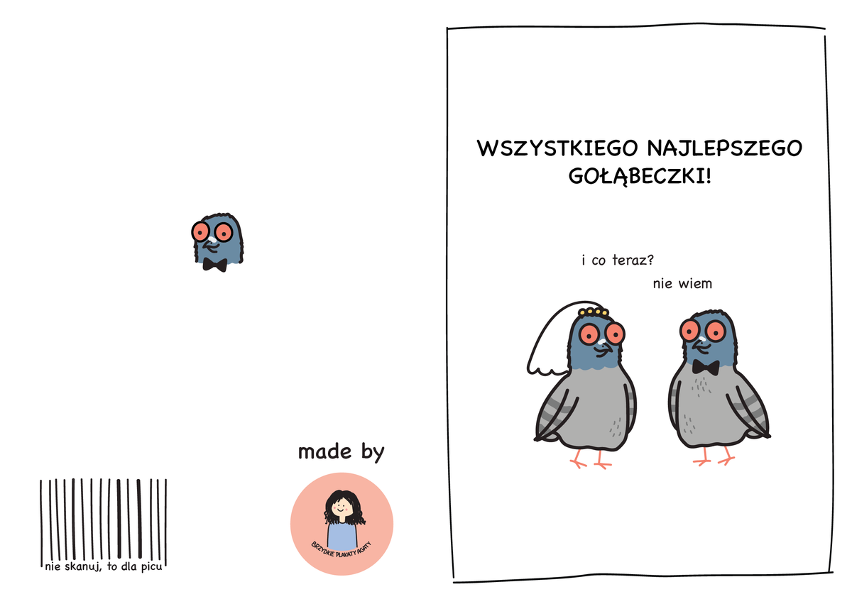 Kartka z okazji ślubu - WSZYSTKIEGO NAJLEPSZEGO GOŁĄBECZKI!