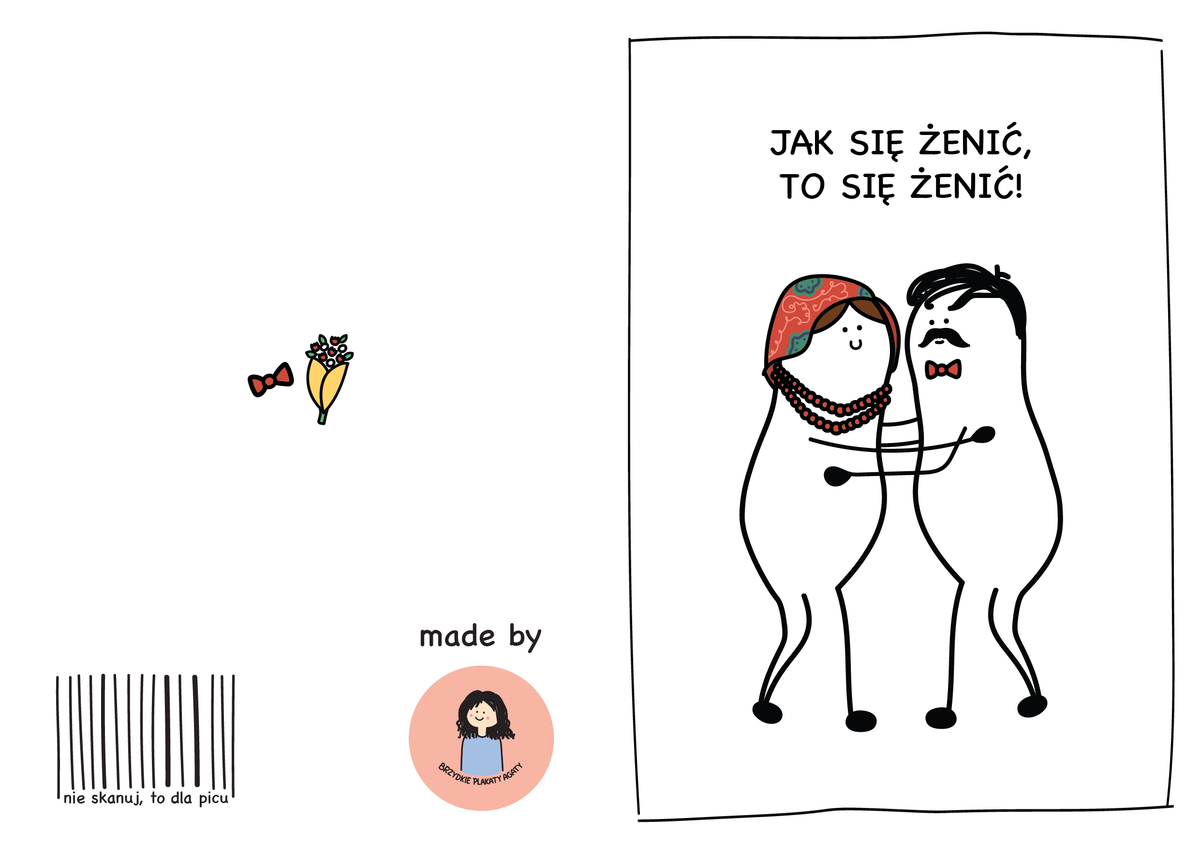 Kartka z okazji ślubu - JAK SIĘ ŻENIĆ, TO SIĘ ŻENIĆ!