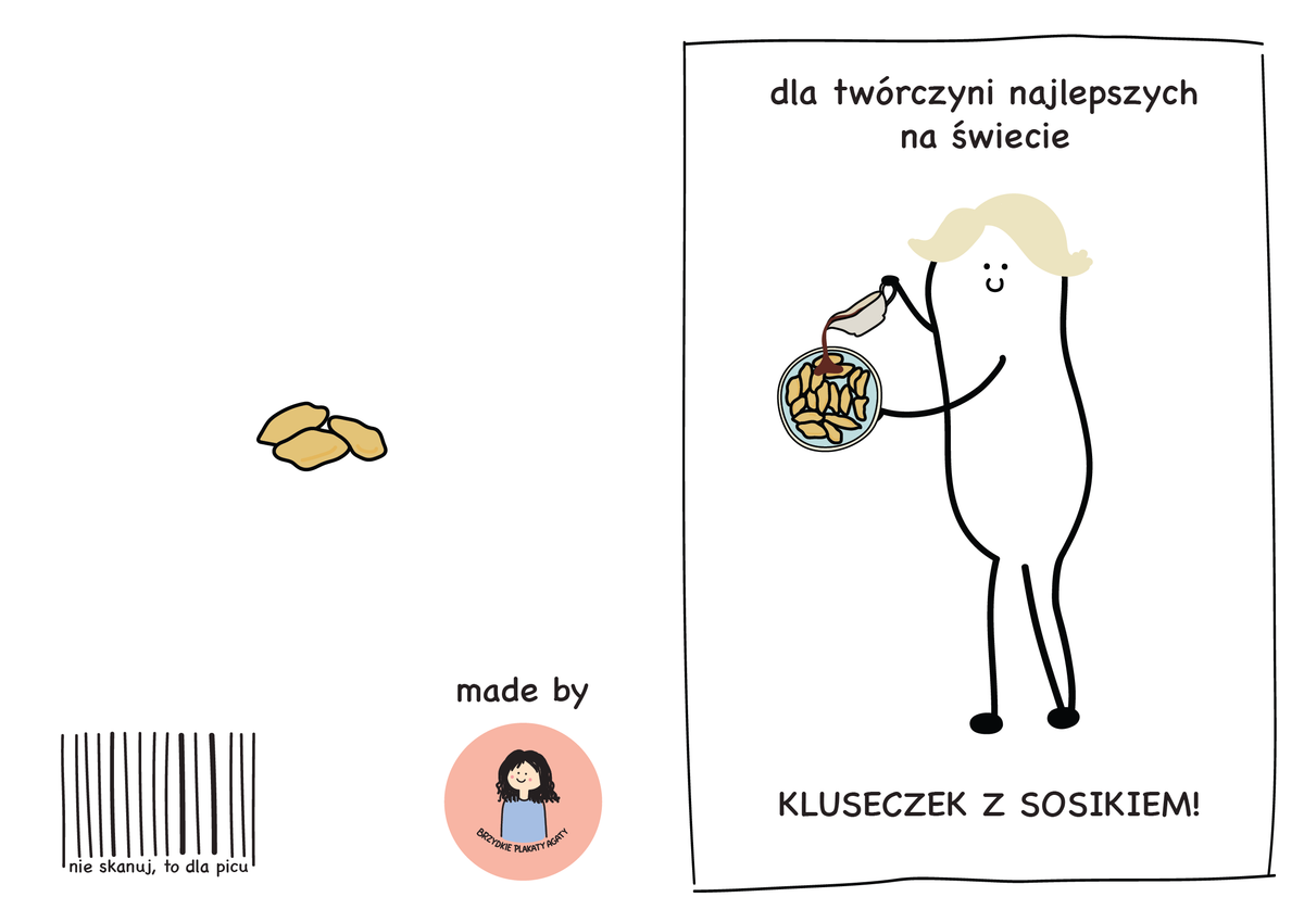 Kartka dla Mamy - Dla twórczyni najlepszych na świecie KLUSECZEK Z SOSIKIEM!