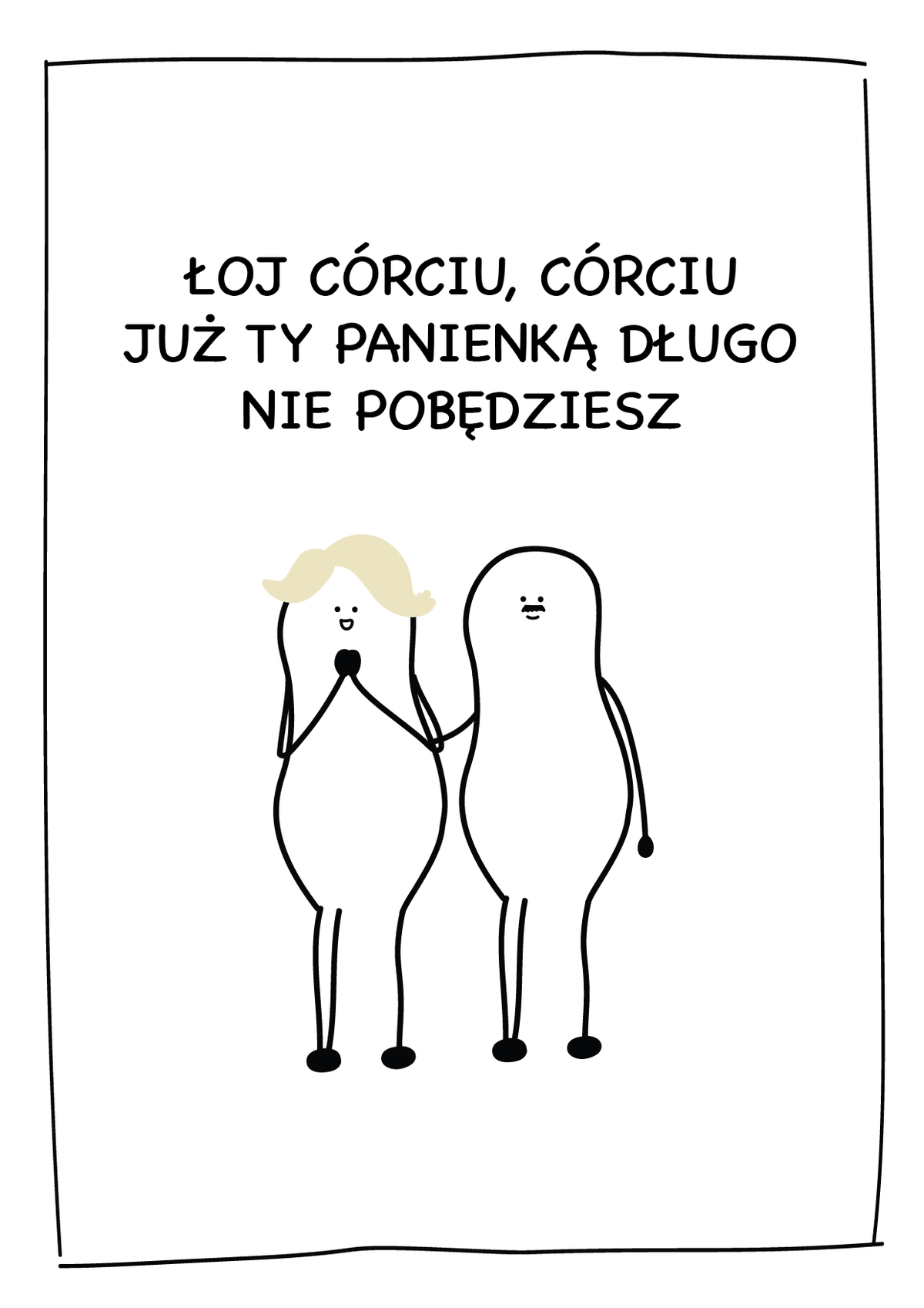 Kartka z okazji ślubu - ŁOJ CÓRCIU, CÓRCIU...