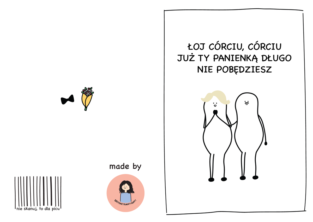 Kartka z okazji ślubu - ŁOJ CÓRCIU, CÓRCIU...