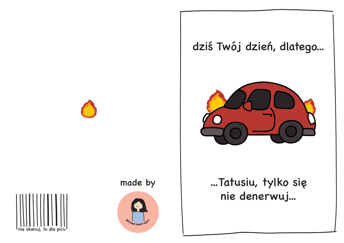 Kartka dla Taty - Tatusiu, tylko się nie denerwuj