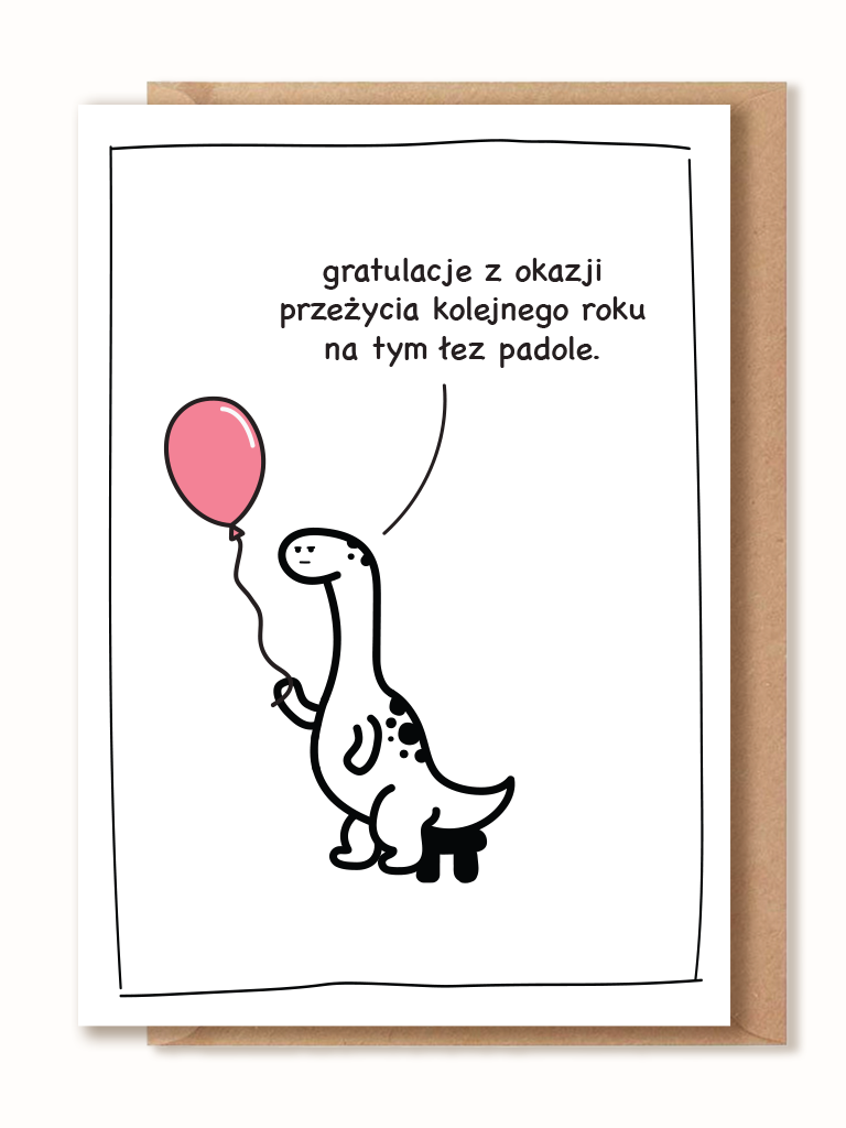 Kartka urodzinowa - Gratulacje z okazji przeżycia kolejnego roku na tym łez padole.